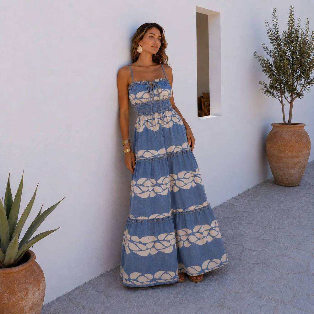 NEW MYSTERY RESORT thalassa maxi dress in silver